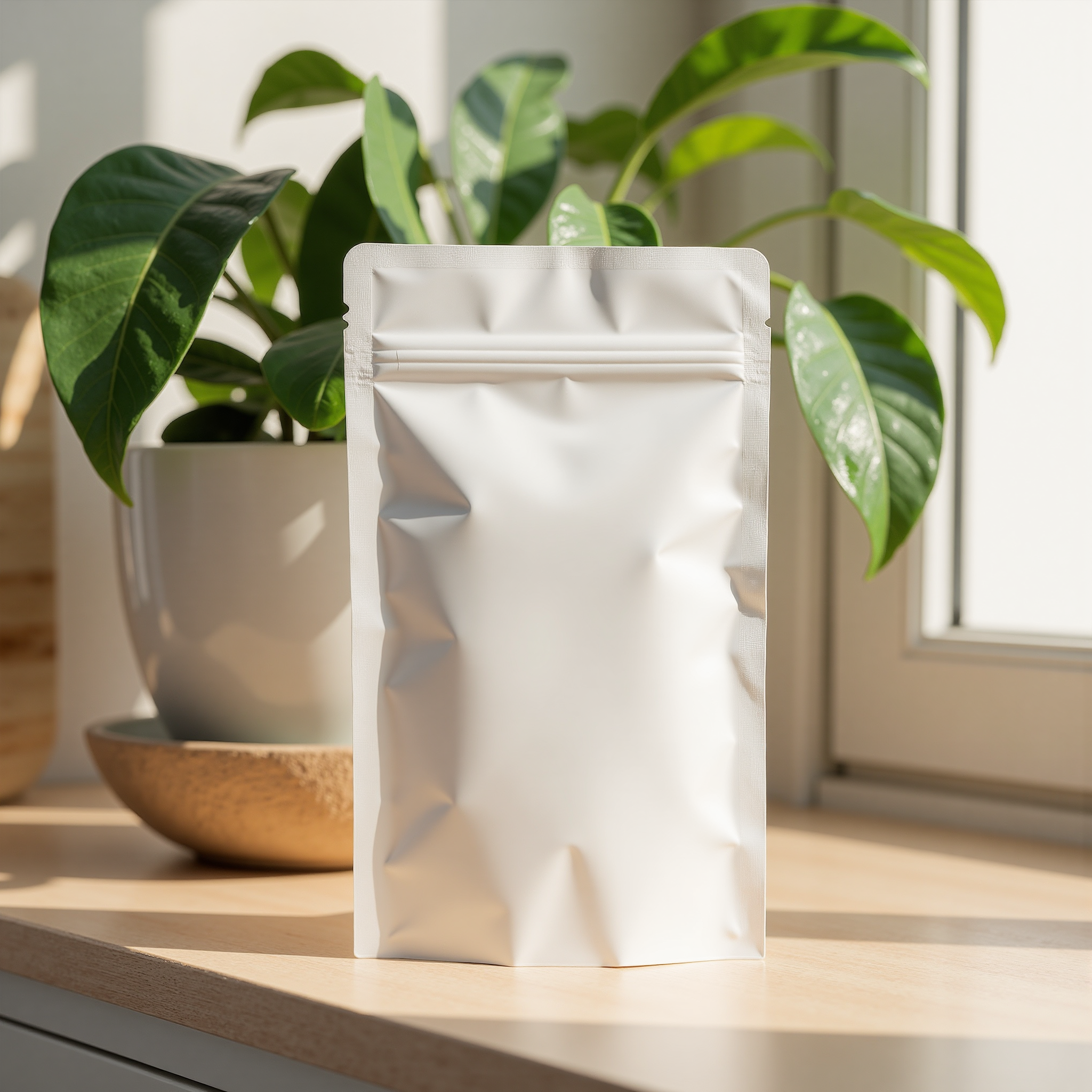 Stand-up pouch with zipper front view