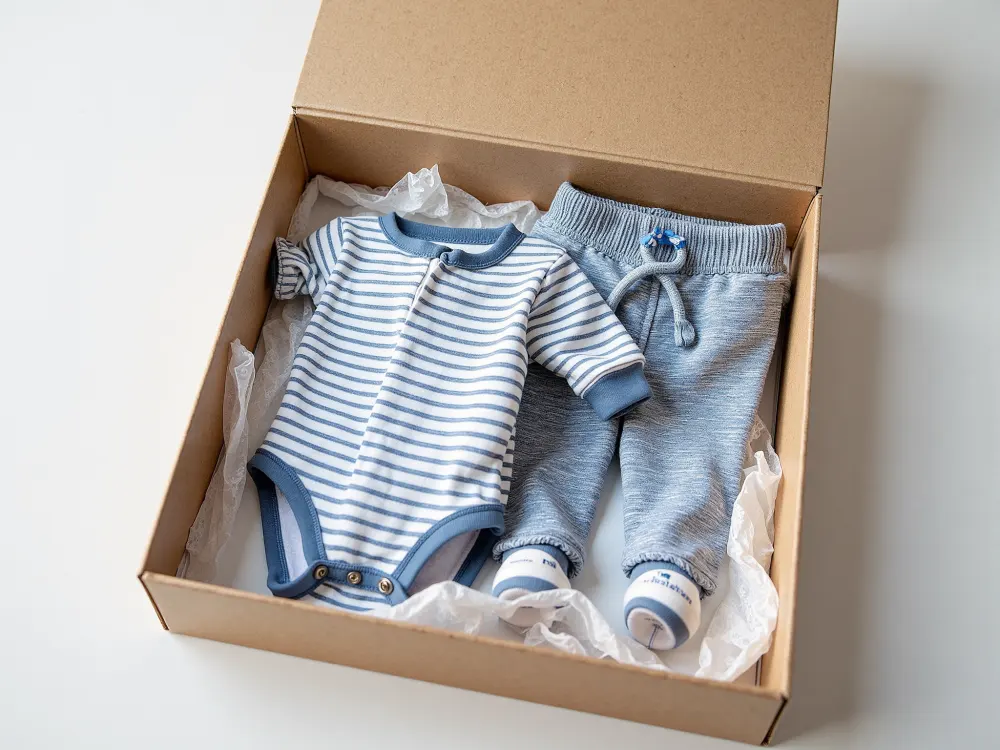 Garment set packed with frosted protective wrap for retail and e-commerce fulfilment