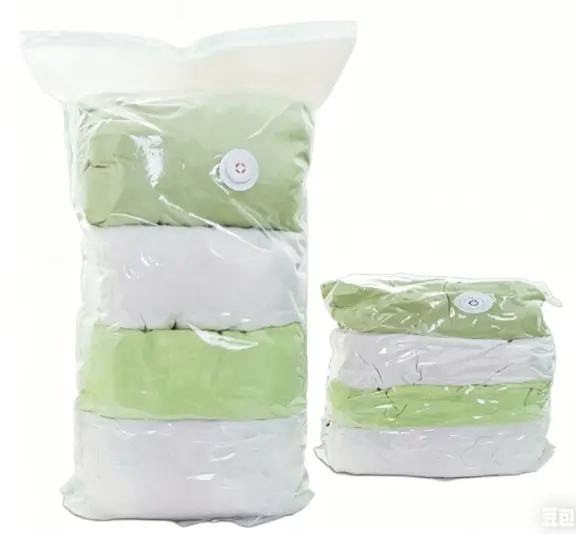 3D Stand-Up Base Vacuum Compression Bag (Self-Sealing Valve, Milky White)